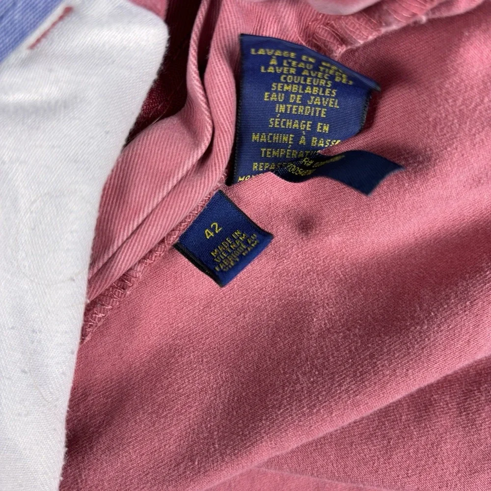 Polo Ralph Lauren Men's‎ Pink Chino Shorts Cotton Classic Fit Flat Front 42 9